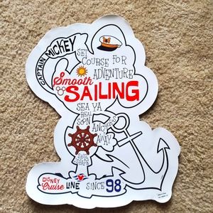 Rare DISNEY Cruise Line window cling Captain Mickey Mouse vacation souvenir